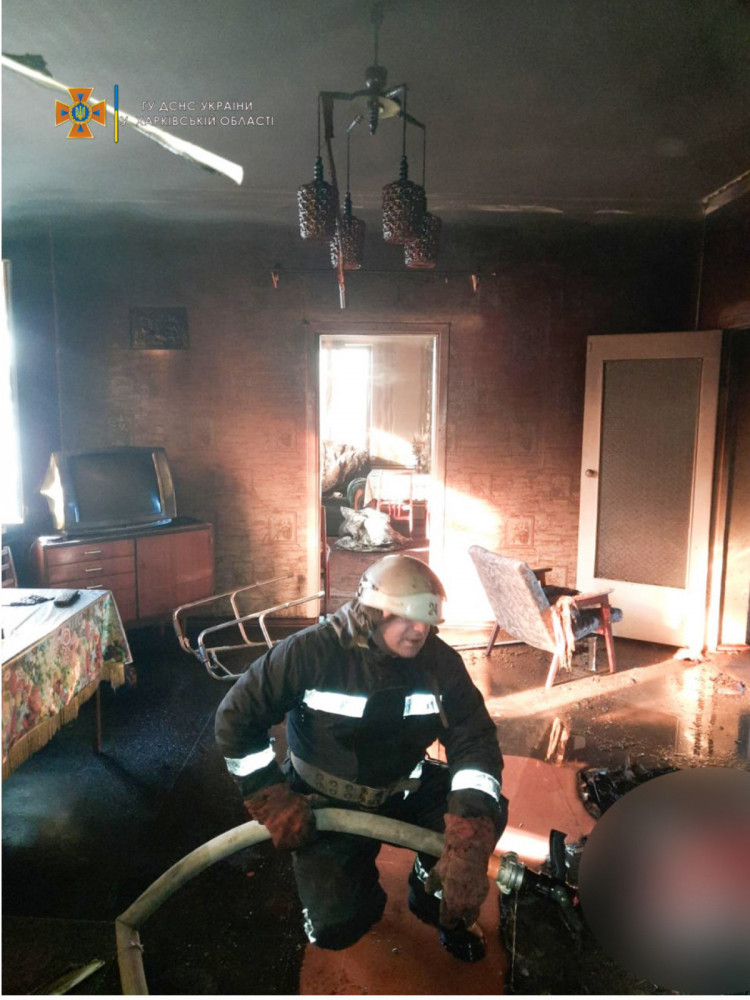 В результате пожара на Харьковщине погиб мужчина