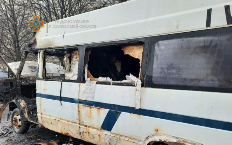 В Харькове вспыхнул автобус