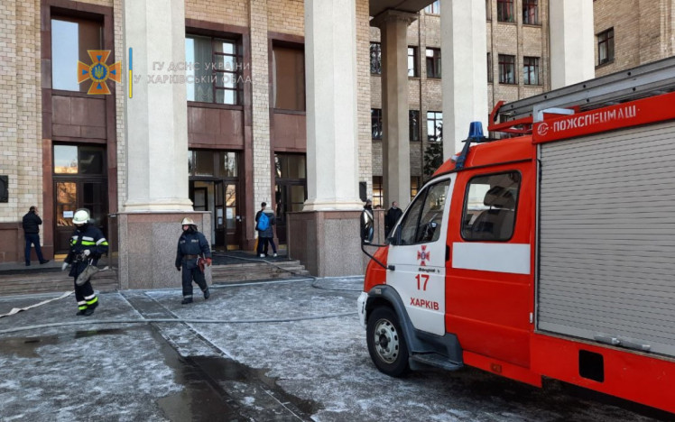Пожар в университете Каразина в Харькове