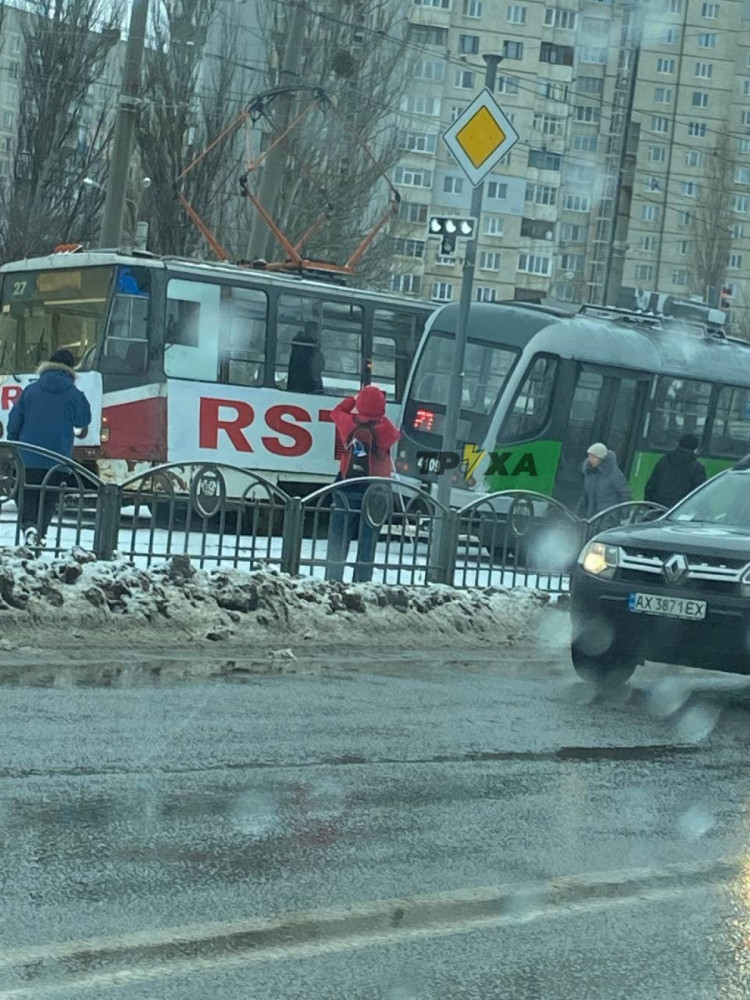 Столкновение трамваев в Харькове 18 января