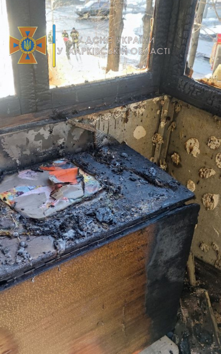 В Харькове в результате пожара женщина получила ожоги